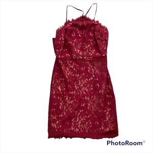 Lulu's Floral Lace Halter Dress, Size Medium